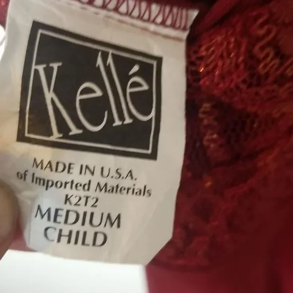 Kelle Girls Red A line sleeveless dress Medium - Picture 3 of 7